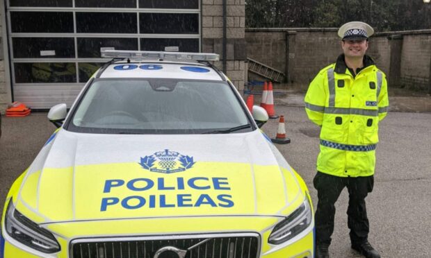 PC Jake Cruickshank works for the road policing unit in Inverurie