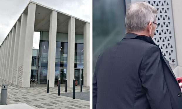 Norman Phimister leaves Inverness Sheriff Court on bail after being found guilty.