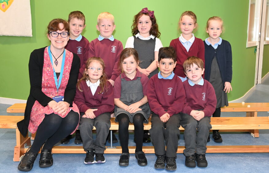 The P1/2 class at Kintore School