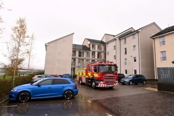 Three fire crews tackled the blaze at Cloverfield Grange, Bucksburn, Aberdeen. 
Picture: Darrell Benns/DC Thomson