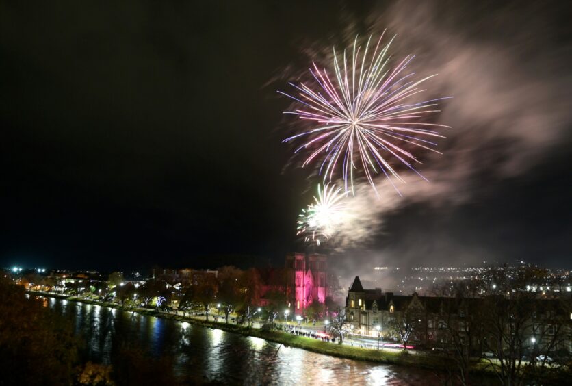 A Bonfire Night firework display in Inverness