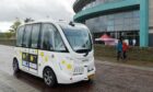 The Inverness Driverless Bus vehicle is part of a first of its kind pilot scheme in Scotland. However, it is currently out of service. Images: Sandy McCook.