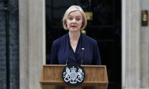 Prime Minister Liz Truss making a statement outside 10 Downing Street. Image: Kirsty O'Connor/PA Wire.
