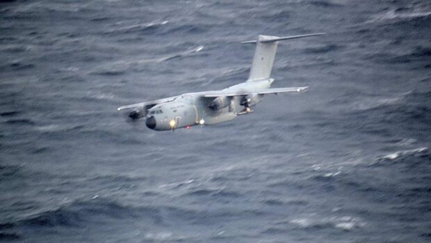 BBC TV Critical Incident programme highlighted the rescue by the RAF in rough seas in the mid Atlantic. An Atlas A400 m and a Poseidon raced to the scene.