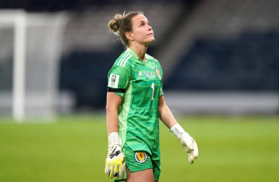 Scotland goalkeeper Lee Alexander looks dejected after the 1-0 defeat to Republic of Ireland. (Image: PA)