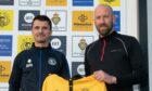 Nairn County manager Steven Mackay, left, with Ross Tokely. Image: Nairn County FC