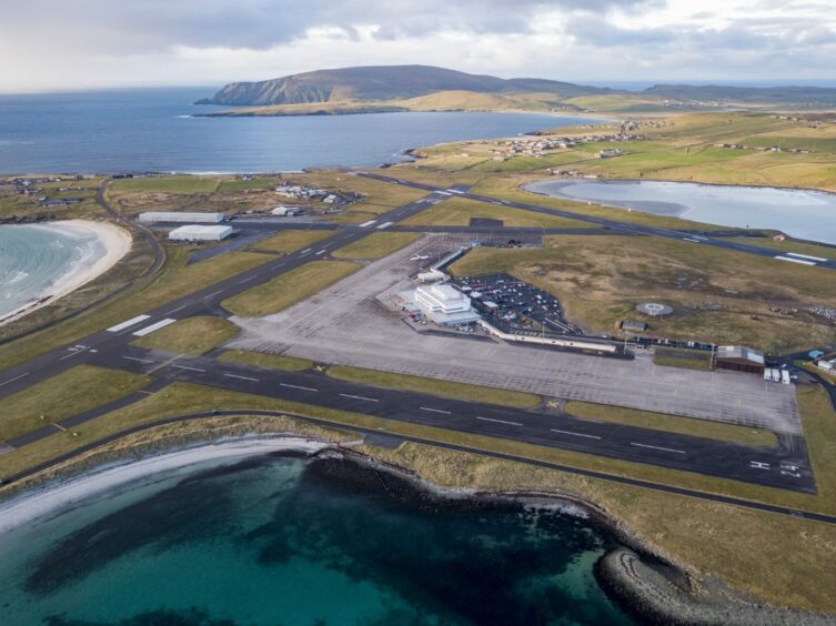 Sumburgh Airport from above.