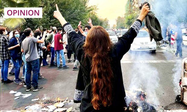 Iranian women are on the front line of protests (Photo: Social Media/ZUMA Wire/Shutterstock)