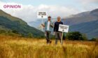 BrewDog founders Martin Dickie (right) and James Watt at the site of their Lost Forest, on the Highland estate the company owns (Photo: BrewDog)