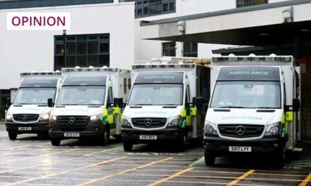 Ambulances wait at Royal Aberdeen Infirmary. Image:: Scott Baxter / DC Thomson