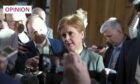 Nicola Sturgeon addresses the media after FMQs to answer questions on Derek Mackay in 2020 (Photo: Andrew MacColl/Shutterstock)