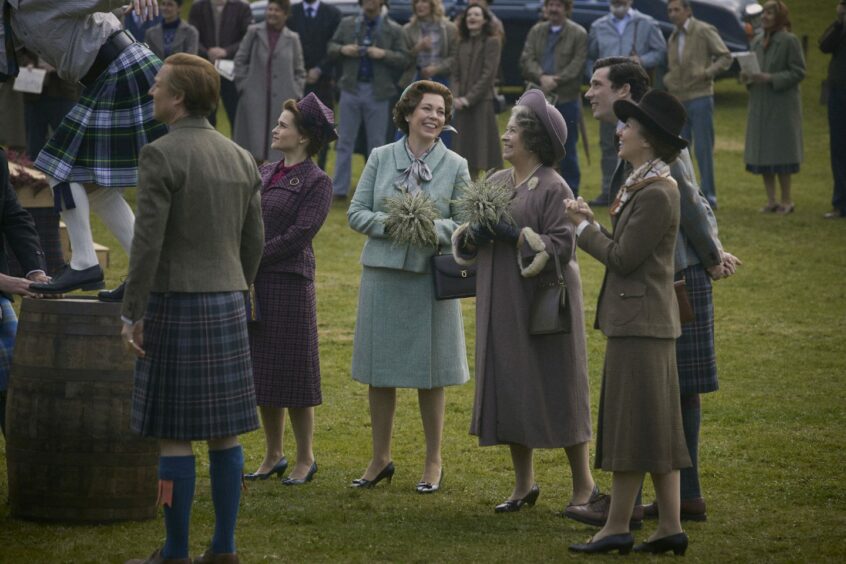 Scene from The Crown filmed in Scotland.