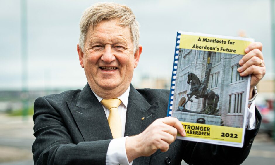 Aberdeen City Council co-leader Alex Nicoll agreed a power-sharing deal with the Liberal Democrats. It placed responsibility on Aberdeen FC to prove it was "mutually beneficial" for the council to provide funding for the planned new stadium at the beach. Image: Wullie Marr/DC Thomson.