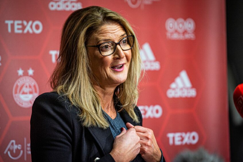 Liz Bowie, chief executive of Aberdeen FC Community Trust, believes a warm bank at a new community stadium is the "kind of thing we should be able to do". Image: Wullie Marr/DC Thomson.