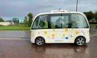 The driverless bus in Inverness has faced difficulties in moving around without a driver at its official launch today.