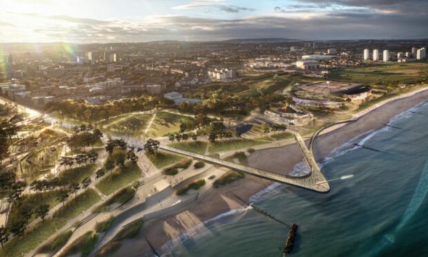 The plans for Aberdeen beach would do away with a major piece of road, ending its use as a commuter run. Image: Aberdeen City Centre.