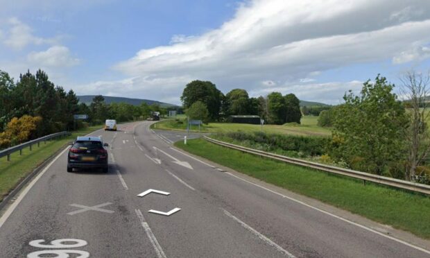 A96 near Pitmachie. Image: Google Street View.