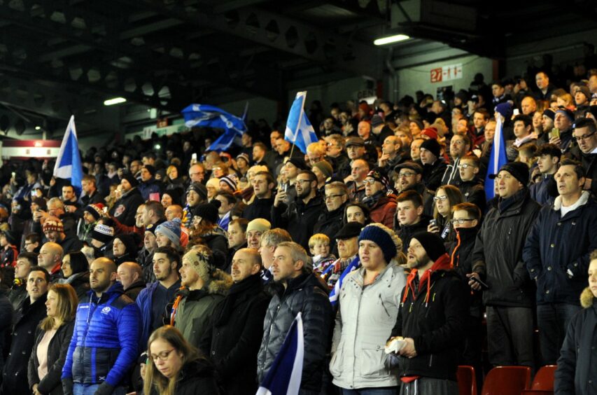 Fans at an Aberdeen FC game