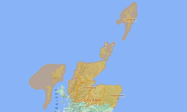 The flood alert covers most of the north and north-east of Scotland. Image: Sepa.