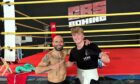 Aberdeen boxer Gregor McPherson with two weight world champion Kiko Martinez in Spain. Photo supplied by Gregor McPherson.