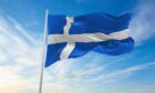 Shetland flag waving in the air