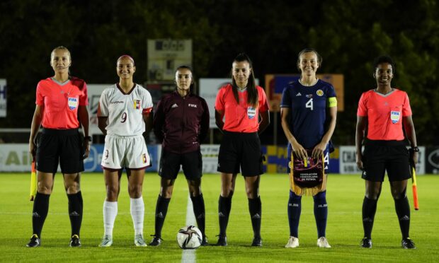 Rachel Corsie captained Scotland to a win against Venezuela in their final game of 2022. Image: Supplied by SFA.
