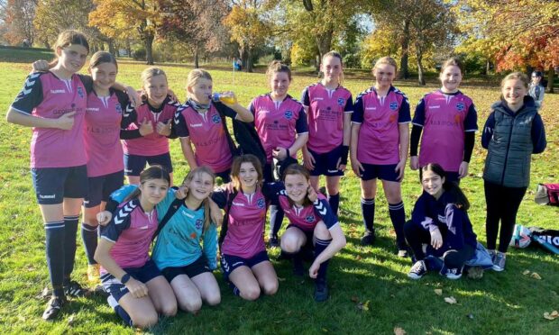 The MGFC Under-14 team.  Image: Moray Women's Football Club.