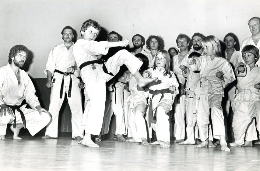 1980 - Nine year old Spencer Buchan pictured in action at the Aberdeen Budokwai Karate Club.