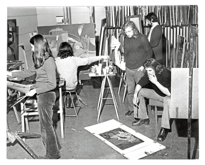 1973 - More than 100 Gray's School of Art students took part in a peaceful work-in demonstration against the the amount of money allocated to buy materials.