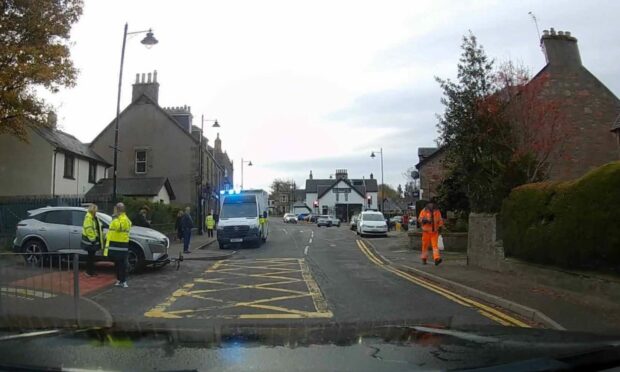 Emergency services are at the scene on Kingsmills Road. 
Image: Andrew Smith.