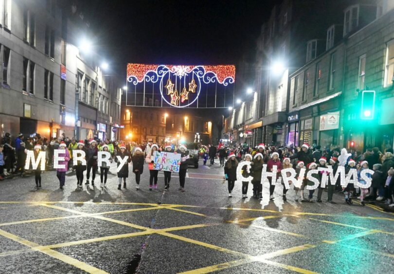 Christmas parade in Aberdeen 2022