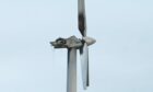 The wind turbine was on fire for around 40 minutes. Image: Chris Sumner / DC Thomson.