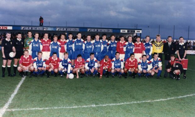 Cove Rangers and Manchester United played in a friendly at Allan Park in 1992.  Image: DC Thomson.