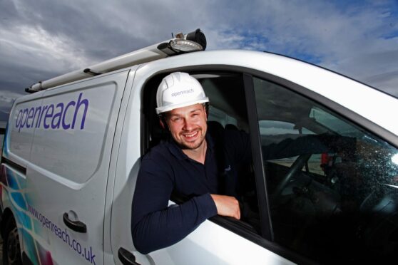 Openreach engineer Doug Craig was praised by islanders for the work he and his colleagues did to get services to the island back up and running. Image: Openreach.