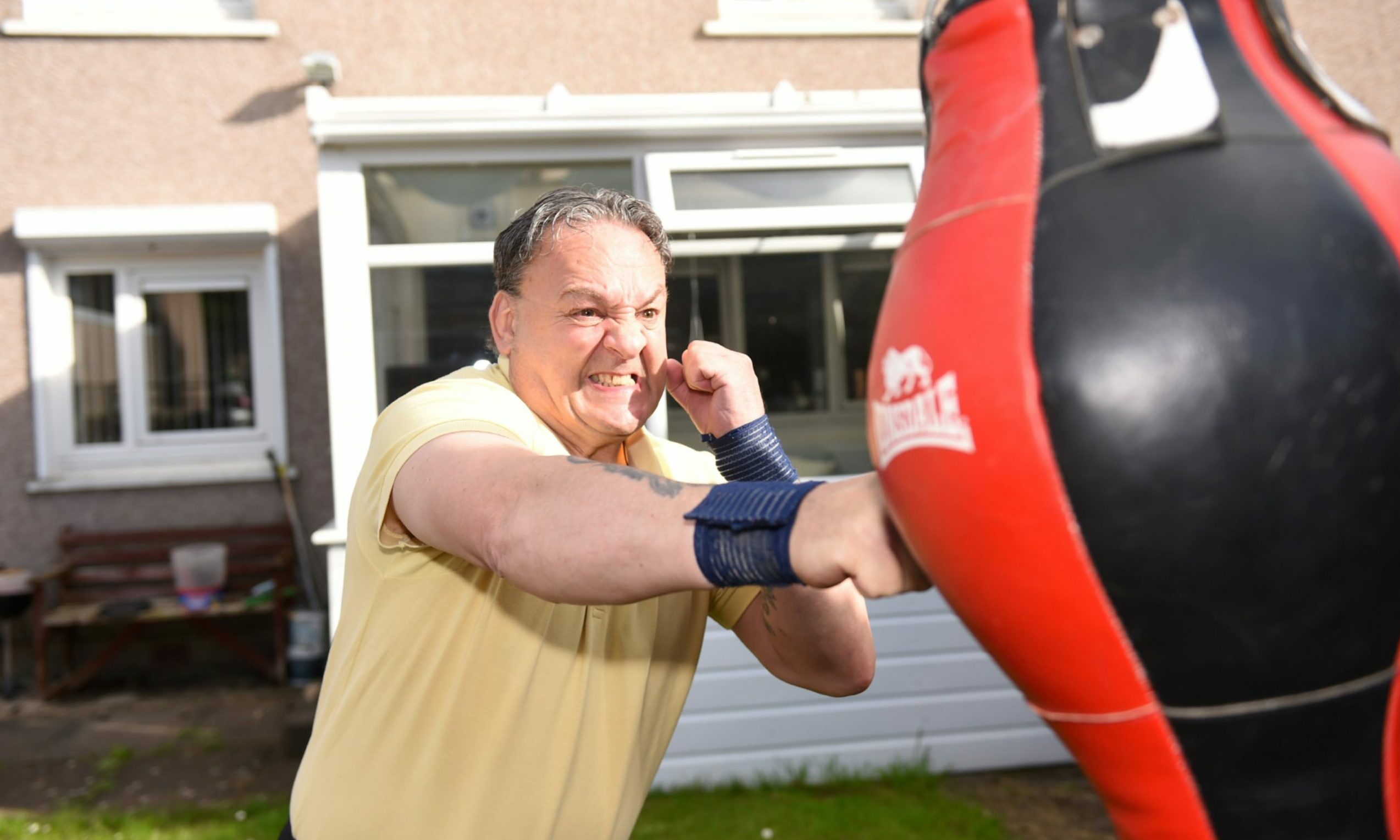 Alex training at home in 2020. Image: Paul Glendell/ DC Thomson