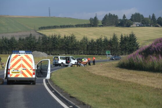 Five people died in the crash on the A96 in Moray. Image: Kath Flannery / DC Thomson