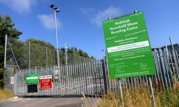 A hybrid booking system will soon be in place at Redcloak Household Waste and Recycling Centre, Stonehaven. Image: Kath Flannery/DC Thomson