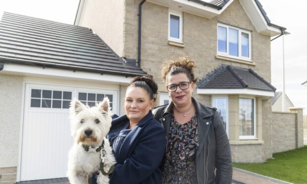 Good neighbours: Heather Mulhern and Elena Balestri made friends when they lived at the Charlestone development in Cove. Now they have both bought houses at the Leathan Green development in Portlethen. Photo supplied by The Big Partnership