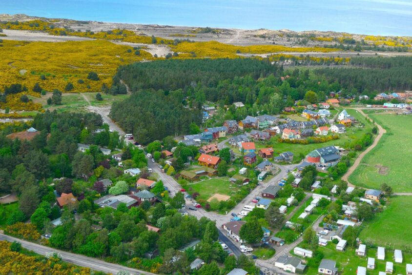 View of Findhorn eco village now.