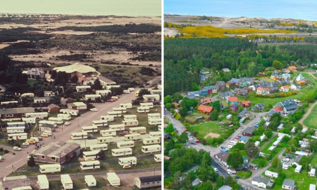 Before and after pic of Findhorn eco village.