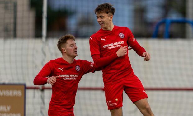 Gregor MacDonald, right, has joined Forres Mechanics on loan from Brora Rangers