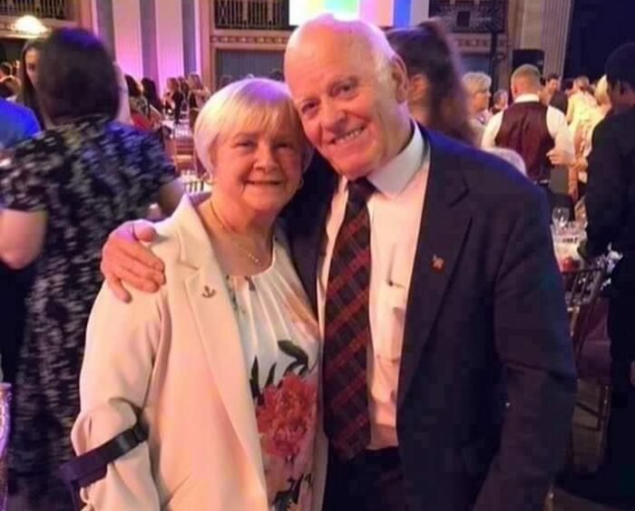 Fiona Russell with Sir Jim Milne.