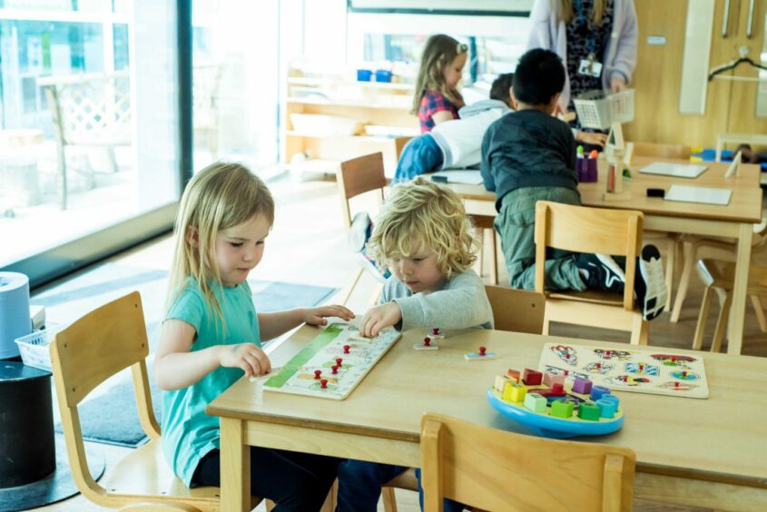 Preschoolers playing at the ISA.