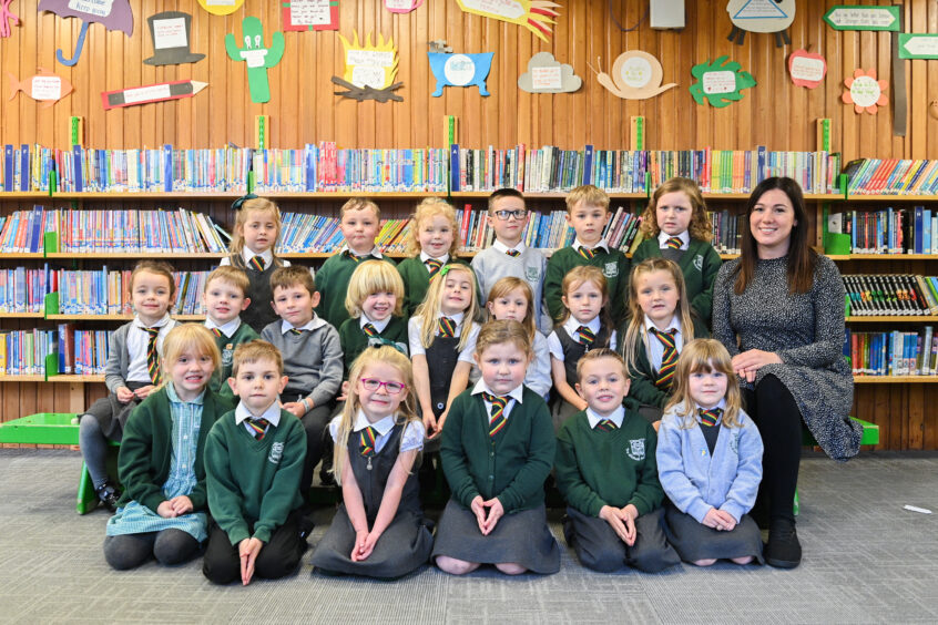 Class P1M at Greenwards Primary School with Miss Johnston.