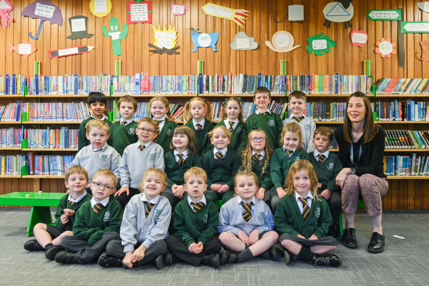 Class P1CM at Greenwards Primary School with Mrs McKenzie.