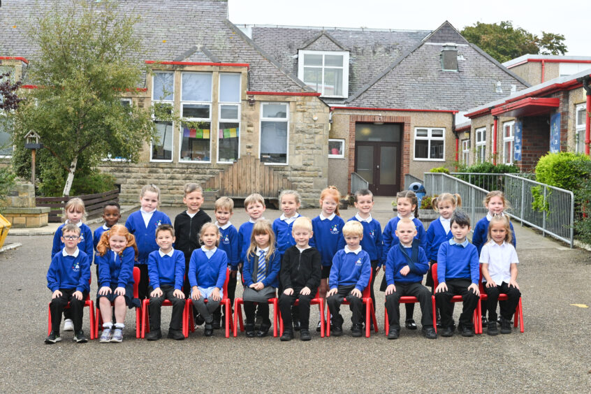 The P1A class at New Elgin Primary School.