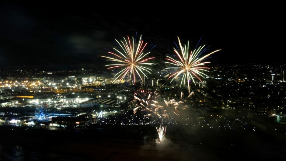 Colourful fireworks on Bonfire Night in Aberdeen in 2022.