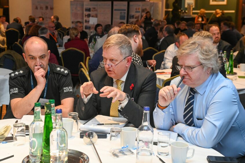 SNP council co-leader Alex Nicoll and Lib Dem co-leader Ian Yuill were at the emergency summit to hear how city centre traders would fix Union Street. Image: Kenny Elrick/DC Thomson.