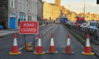 Virginia Street has been closed between Guild Street and Commerce Street. Image: Kenny Elrick/DC Thomson.