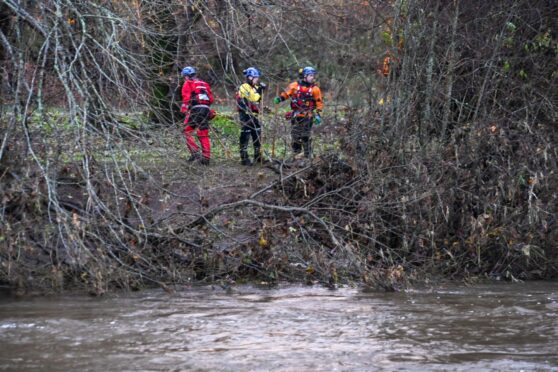 The search for Hazel Nairn, who was swept away by the River Don at Monymusk was stood down in January. Search teams were at Fetternear Estate on Sunday. Picture: Kenny Elrick/DC Thomson